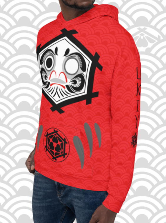 Ukiyo Streetwear Hoodie Men's Japanese Daruma Red XS-3XL – Ukiyo