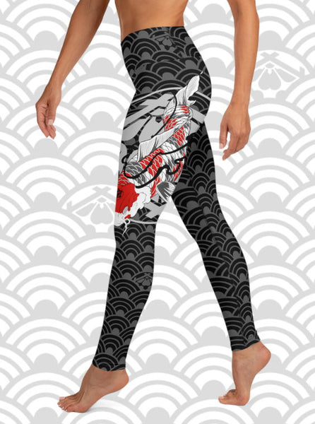 Ukiyo Streetwear Yoga Leggings Women's Japanese Koi Fish Black XS-XL –  Ukiyo Streetwear Company
