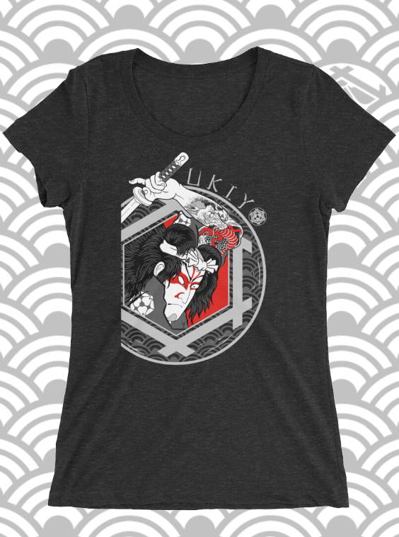 Ukiyo Streetwear Charocal Samurai Warrior Women's T-Shirt