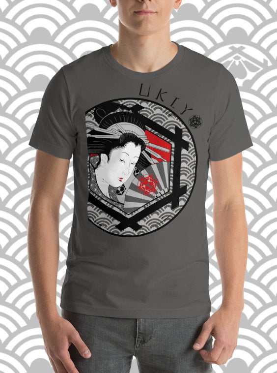 Ukiyo Streetwear Grey Geisha Fan Dance (Jinta Mai) T-Shirt