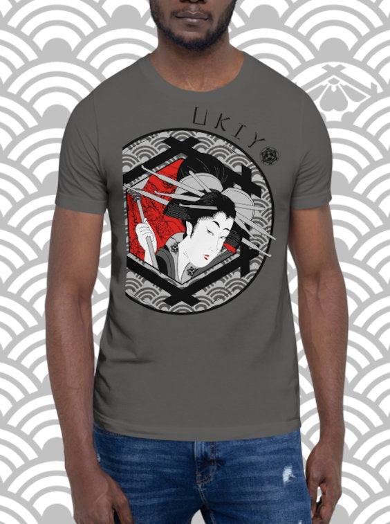 Ukiyo Streetwear Grey Seductive Geisha T-Shirt