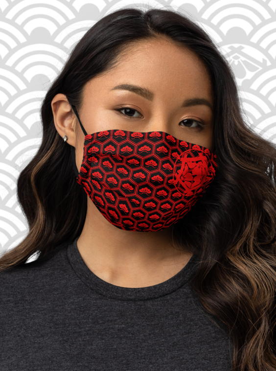 Ukiyo Streetwear Black/Red Mt Fuji Face Mask