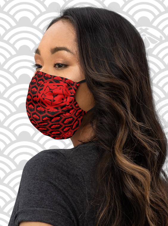 Ukiyo Streetwear Black/Red Mt Fuji Face Mask